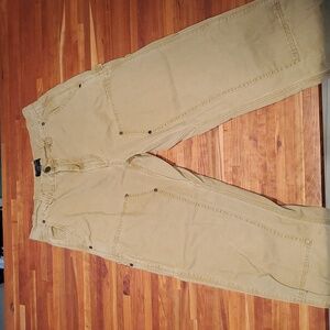BANANA REPUBLIC Carpenter Pants Mens 32 x 30 Golden Beige Tan Giano Straight Fit